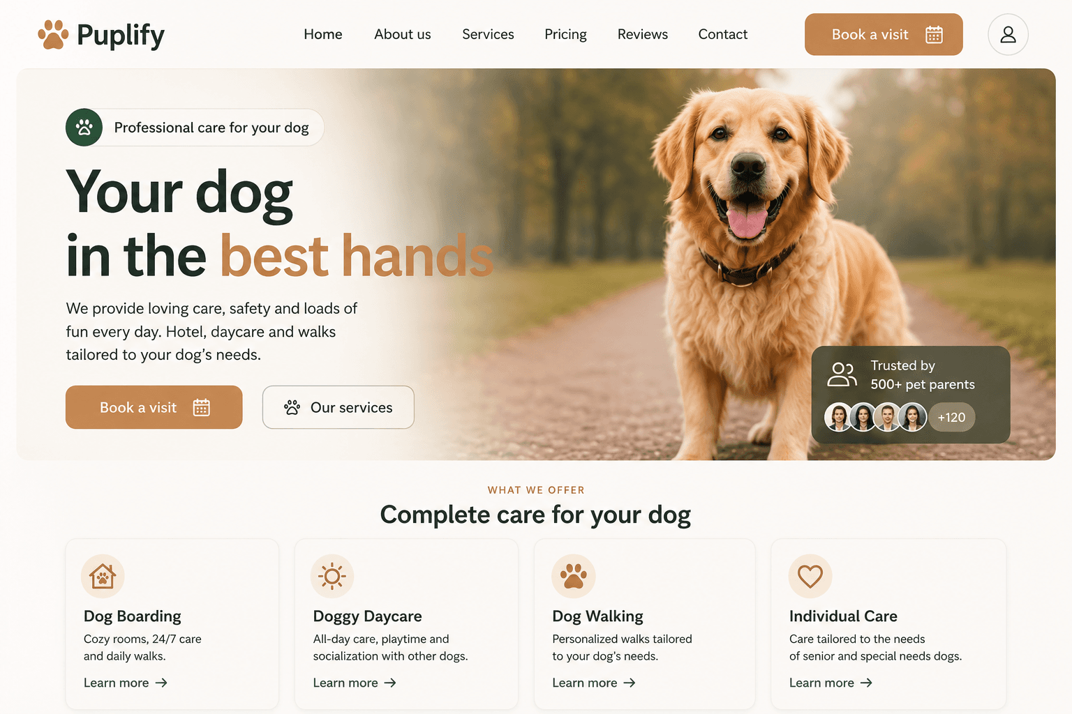 Preview of a full website