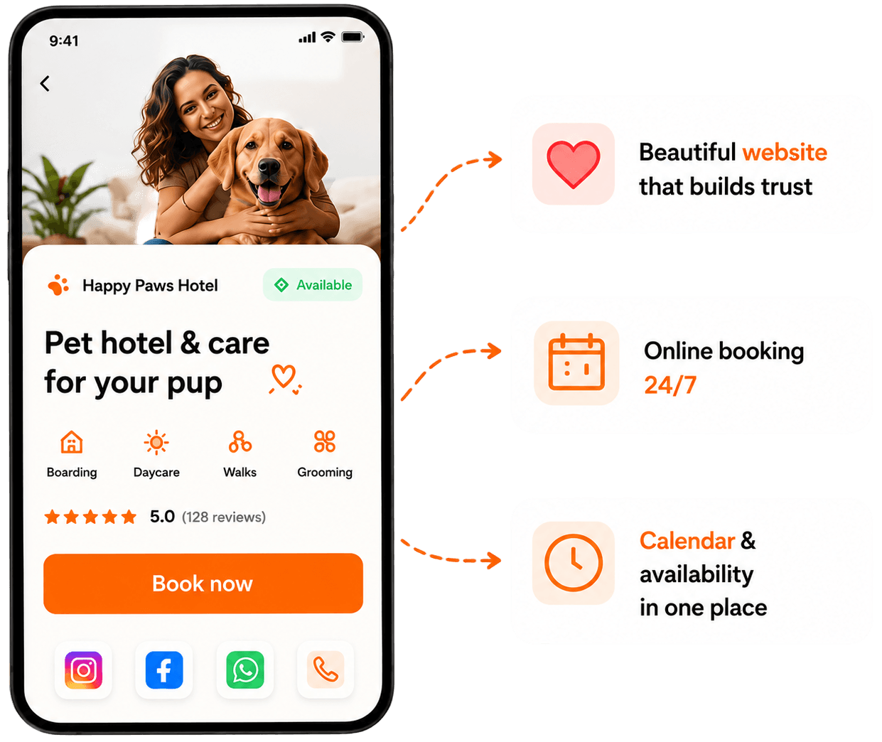 Example of SitPup platform on phone